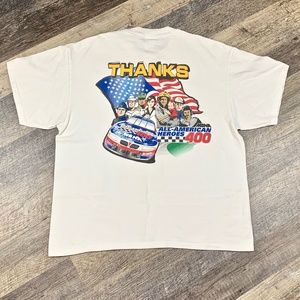 Vintage NASCAR Shirt Size Large/XL White AAA MBNA Graphic Tee Racing